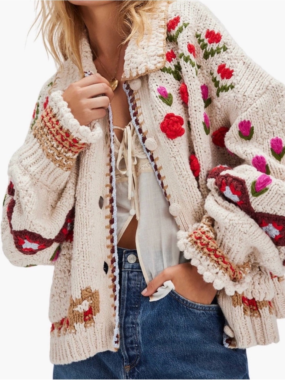 Free People Rosebud Cardigan size Medium